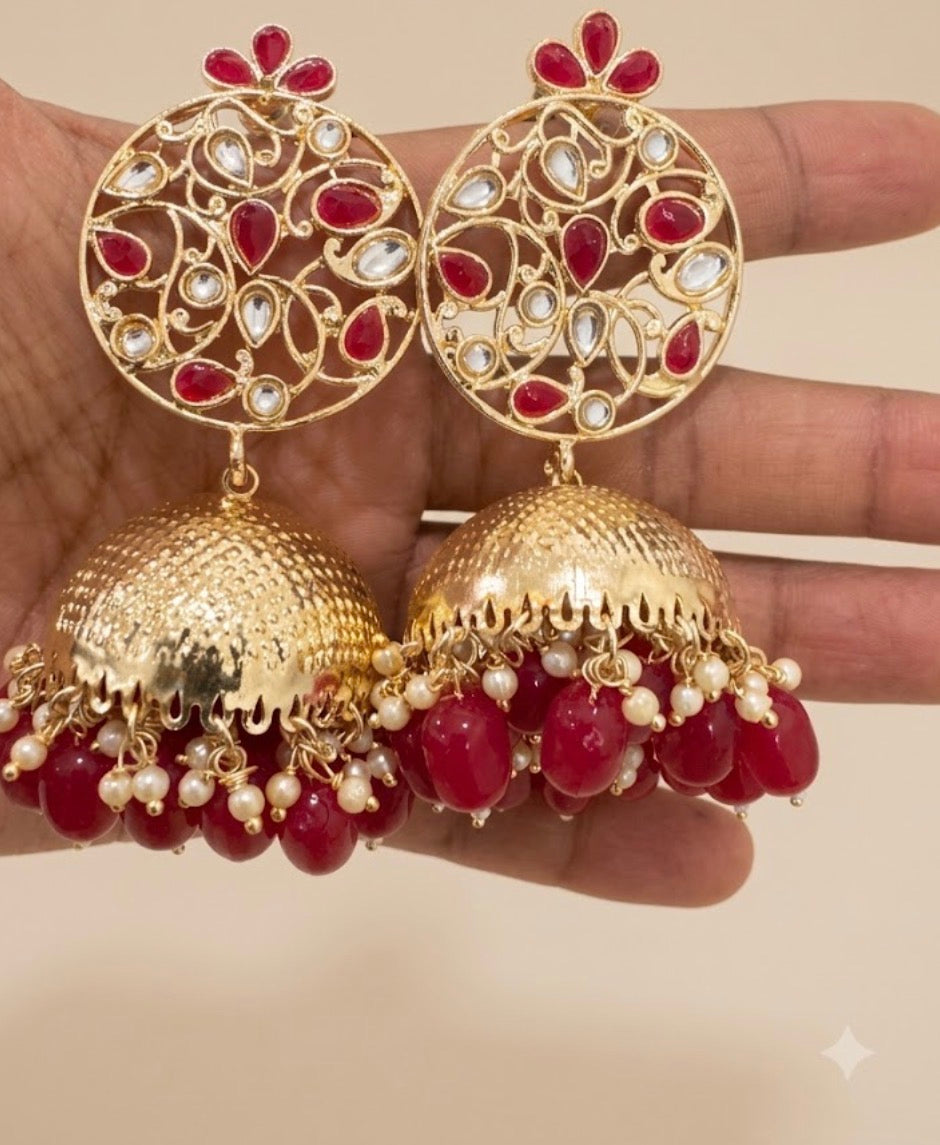Polki jhumka earrings