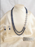 Midnight Sapphire Floral Statement Necklace & Earrings Set