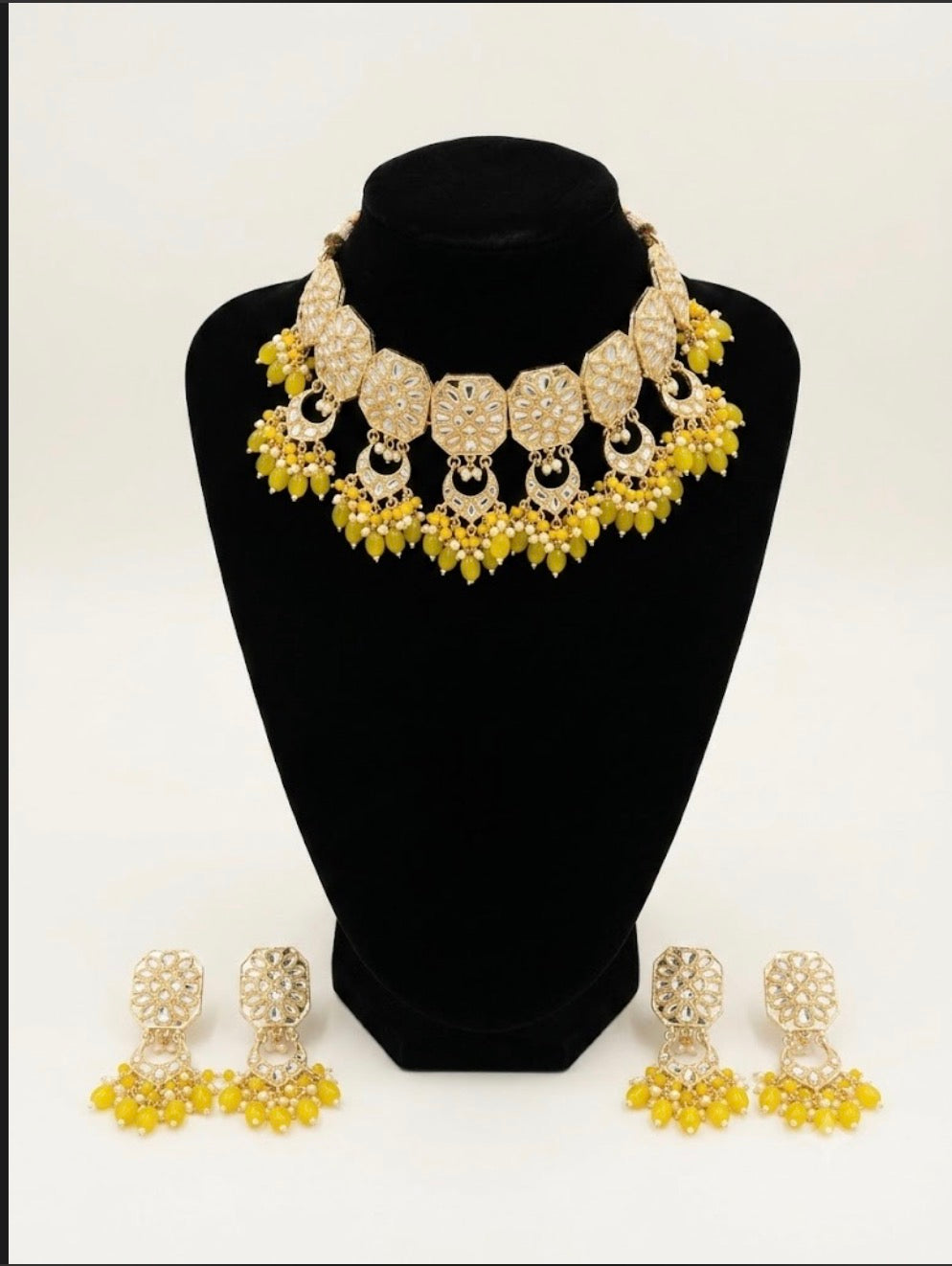 Royal Polki Statement Jewellery Set with Matching Earrings