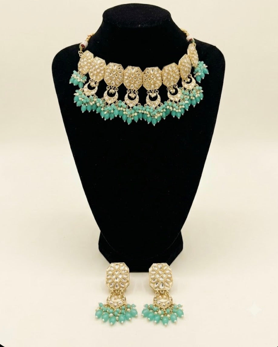 Royal Polki Statement Jewellery Set with Matching Earrings