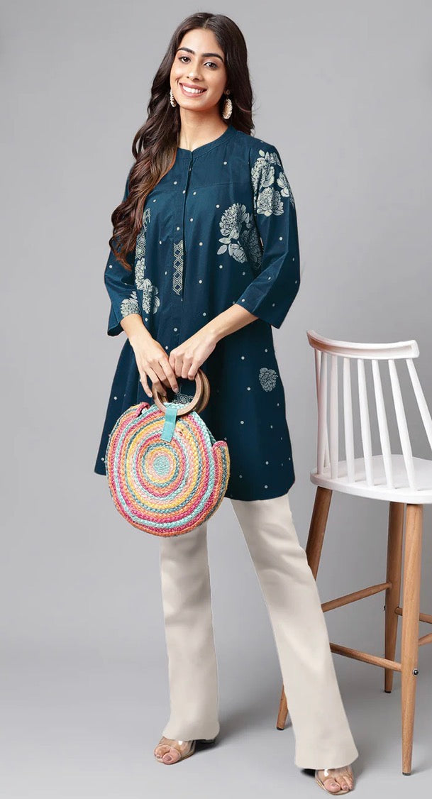 AHIRI’s Bright Cotton Floral Tiered Dress