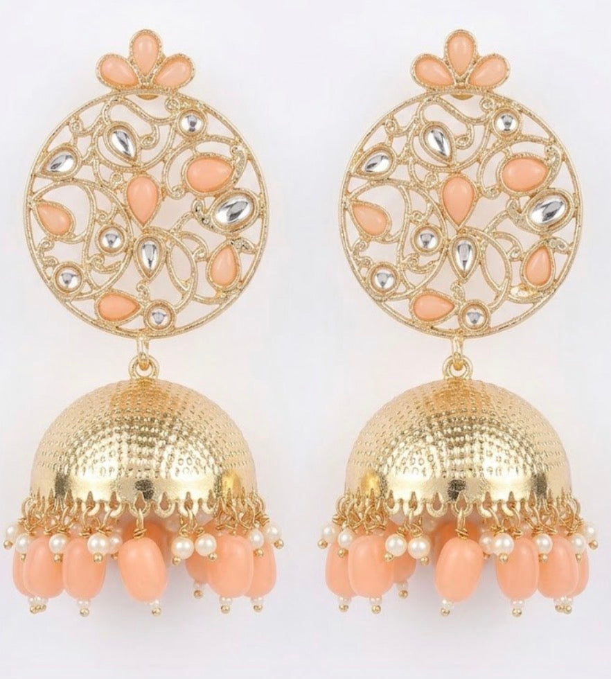 Polki jhumka earrings