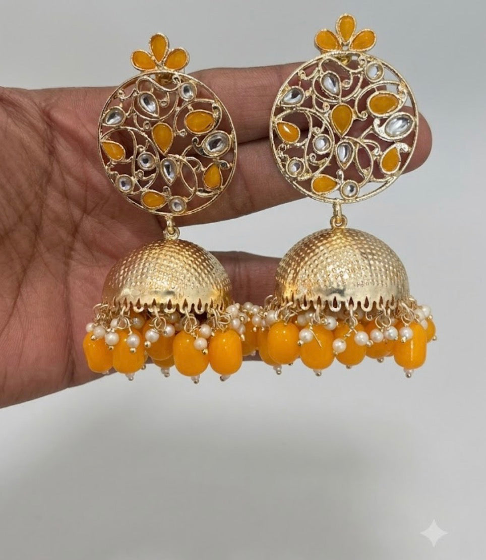 Polki jhumka earrings