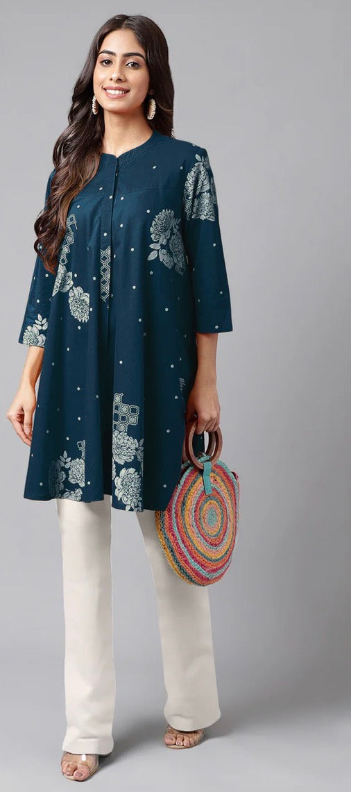 AHIRI’s Bright Cotton Floral Tiered Dress