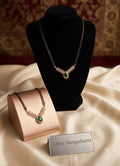 Emerald Leaf Mangalsutra | Gold-Tone American Diamond Mangalsutra for Women