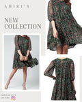 Floral flared midi dress