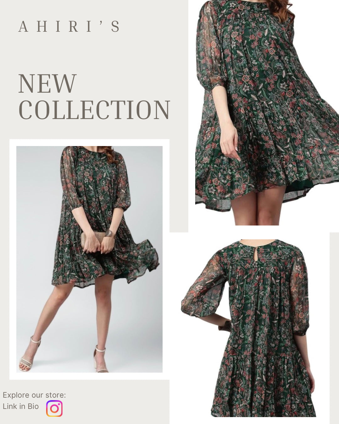 Floral flared midi dress