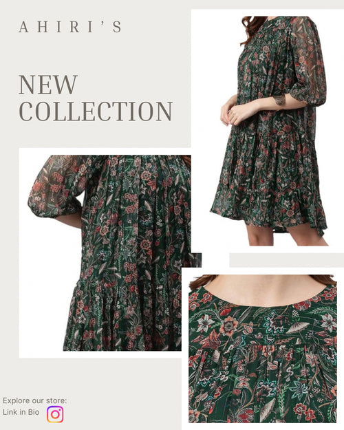 Floral flared midi dress
